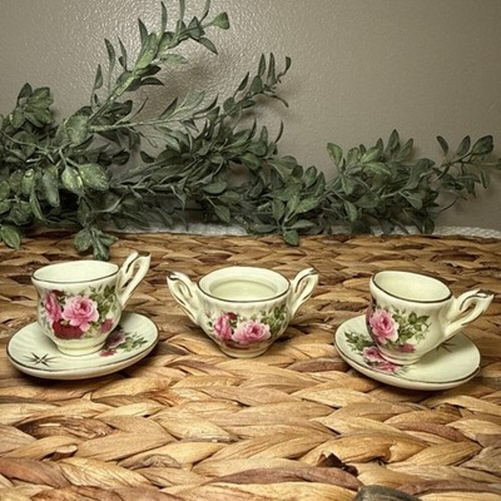 Formalities By Baum Brothers Childs Mini Tea Set 5 Pc. Victorian Rose Pattern
